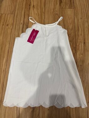 NWT White Scalloped Edge Spaghetti Strap Top